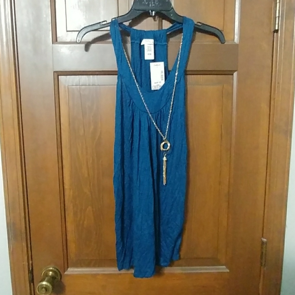 Blue flowy tank top